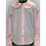 Перемена, школьная блузка 1752-15 розовый, полоска