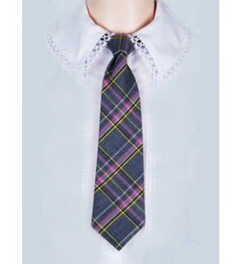 школьный галстук 3932-15 серый, розовый