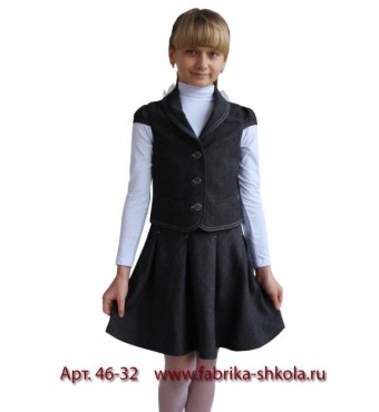 школьный костюм ВЕЛС арт 46-32;182-32 серый