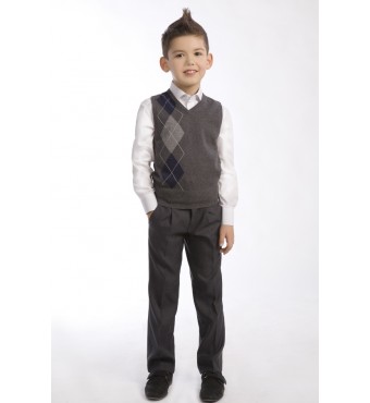 брюки школьные для мальчика Айвенго R161П БрМ349 серый